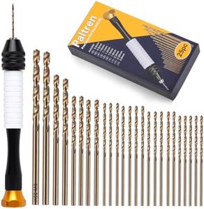 Pin Vise Hand Drill Set with 25 M2 Micro Twist Drill Bits (0.6-2.5mm) | for Jewelry Making, Resin Crafts, Wood, Plastic & Precision Model Building