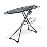 Minky Homecare Ergo Plus Prozone Ironing Board with Dual Iron Rest, Heat Reflective Cover, Thick Felt Underlay - Freestanding with Large 48" x 15" Ironing Surface (Gunmetal and Blue)
