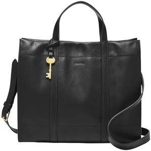 Fossil Sac pour femmes Carmen, Shopper en cuir/polyuréthane noir 30,8 cm L x 12,1 cm l x 26,4 cm H ZB7938001