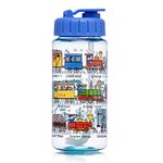 Tyrrell Katz Kids Trains Printed Drinking Bottle with Removable Pop Up Straw - Dishwasher and Freezer Safe Boys Sports Water Flask - 400 ml