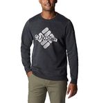 Columbia Men's Hart Mountain Crew, Black Heather/Gem Graphic, X-Large