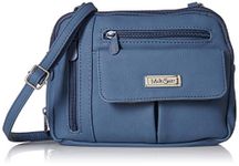 MultiSac Women's Zippy Triple Compartment Crossbody Bag Cross Body, Denim, One Size