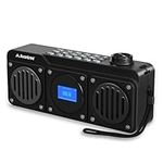 Avantree Boombyte - Portable FM Radio with Bluetooth Speaker, Dual Drivers (14W), High Volume Stereo Sound, Micro SD Card Slot, and USB Port Audio Input, 17 Hours Rechargeable MP3 Player