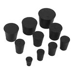 Enjoyist 19 Pack (10 Assorted Sizes) 000# -7# Solid Rubber Stoppers