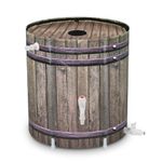 Kinobo Rain Barrel,50 Gallon Collapsible Rainwater Collection with Spigots and Overflow Kit,Portable Rain Barrel with Filter, Anti-Collapse Rainwater Collection Container