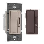 Legrand Radiant RHDH163PBCCCV6 1.6A Preset 3 Speed Decorator Rocker Fan Control Switch with Locator Light, Single Pole/3-Way, Nickel/Dark Bronze (1 Count)