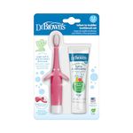 Dr. Brown's Natural Flow Infant Toothbrush, Toothpaste Combo Pack, Pink