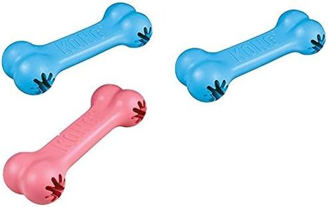 (3 Pack) KONG Puppy Goodie Bone Dog Toy, Small, Assorted Pink/Blue