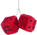 2PCS Car Mirror Hanging Plush Dice,