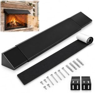 Adjustable Fireplace Hood & Heat Deflector, 28" to 48", Black Powder Coat