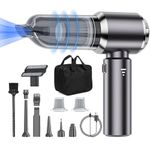 Car Vacuum Cleaner Cordless, Mini Vacuum Cleaner 21000PA High Power, 4-in-1 Compressed Air Duster & Air Blower & Pump, Portable Handheld Vacuum with Brushless Motor for Car, Home, Office, Camping