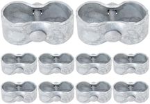 VIVIDA 1-3/8" Dog Kennel Panel Clamps, Chain Link Fence Panel Clamps, Dog Kennel Clamps for 1-3/8" OD Pipe, Galvanized Saddle Clamps with Bolts & Nuts, 10 PACK