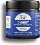 Four Leaf Rover Digest - Digestive Enzymes with Probiotics for Dogs - 15 to 45 Day Supply, Depending on Dog’s Weight - Daily Gut and Immune Support - Vet Formulated - Easy to Mix