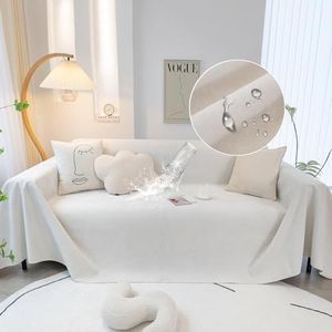 STACYPIK Thick Waterproof White Sofa Cover Stylish Leakproof Sofa Cover Pets Kids Friendly Anti-Wrinkle Non Slip Couch Slipcover for 3 Cushion Couch Hair Resistant Sofa Cover Outdoor Furniture Cover