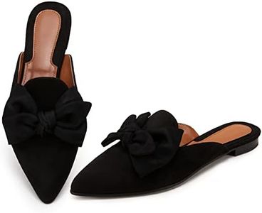 Rilista Mules for Women Slip On Comfortable Pointed Toe Womens Loafers Women's Flats for Women's Mules & Clogs Black