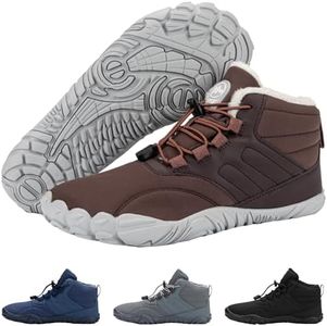 Hike Footwear Caspar Pro HF - Non-Slip and Comfortable Winter Barefoot Shoes Provide Warmth and Support, Walking Boots for Women Men Unisex Brown