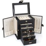 Kendal Leather Jewelry Box Black Storage