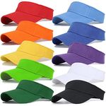 Unisex Sports Sun Visor Hats Open Top Bingo Visors for Tennis Golf Travel Summer Beach Pool, Colorful Set, Small-Large