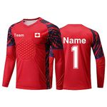 LAIFU Custom Goalkeeper Jersey Soccer for Adult/Kids Goalie Jersey Personalized Yellow… (Red)