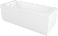 IBathUK Bathroom White Gloss Bath Single Ended Round Acrylic Bathtub with Adjustable Feet - 1500 x 700mm