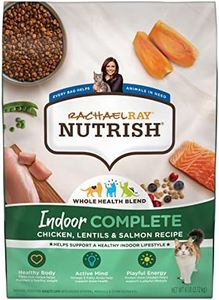 Rachael Ray Nutrish Indoor Complete Premium Natural Dry Cat Food with Added Vitamins, Minerals & Other Nutrients, Chicken with Lentils & Salmon Recipe, 6 Pounds (Packaging May Vary)