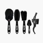 Muc-Off 5 Piece Brush Kit - Bike Cleaning Brushes, Motorbike Cleaning Brushes, Car Cleaning Brush Set - Bike Cleaning Kit with Chain Brush, Black