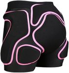 3D Protection Padded Shorts, Hip Butt Tailbone Crash Pad Pants, Impact Protective Gear for Figure Skating Snowboarding Ski Roller Skateboard (Pink, X-Small)