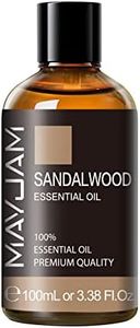 MAYJAM Sandalwood Essential Oil - Pure Essential Oils for Diffuser, Fragrance Oil for Soap Candle Making, Ideal for Home Office Car Yoga Use, 100ML/Bottle
