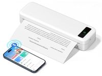 Thermal Portable Printer A4 Wireless Bluetooth Compatible with Apple iPad iPhone Android Laptop, 2600 mAh Inkless Printer for 216/210/110/80/53mm Thermal Paper, Mobile Printer for Travel Office Home