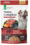 ULTIMATE PET NUTRITION Nutra Complete Raw Freeze Dried Dog Food, Veterinarian Formulated with Antioxidants, Prebiotics & Amino Acids (5 Ounce, Beef)