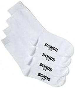 Bonds 4 Pack Kids Boys Girls School Oxford Crew Soft Cotton Rich White Socks R640OO (Shoe Size 13-3 (8-10yrs))