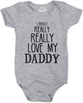 I Really Really Love My Daddy Cute Fathers Day Funny Baby Shirt Newborn Gift (Light Heather Grey) - 6 Months