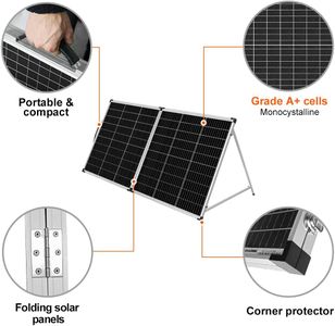 DOKIO 200W Foldable Portable Solar Panel Suitcase – 12V Monocrystalline with 20A Controller