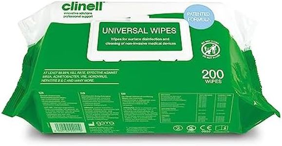 Clinell Universal Cleaning and Surface Disinfection Wipes Multipurpose Disinfectant for all Surfaces, 200 Count, Pack of 6