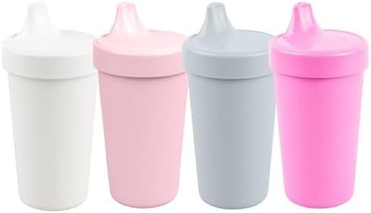 Re-Play Spill-Proof Sippy Cups for Toddlers - Kids Reusable 10 Oz Set of 4, Dishwasher & Microwave Safe, Made in USA, Modern Blush