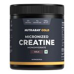 Nutrabay Gold Micronised Creatine Monohydrate Powder - 120g, Cola | NABL Lab Tested | 3g Creatine/Serving | Increases Muscle Mass, Strength & Power | Pre & Post Workout Supplement | For Men & Women