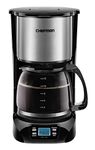 Chefman 12-Cup Programmable Coffee Maker, Electric Brewer, Auto Shut Off, LCD Display With Auto-Brew Function, Anti-Drip Pot, Reusable Filter for Fresh Grounds, Round Stainless Steel, Glass Carafe