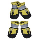 REESTBOO Dog Shoes, 4 Pcs Breathable Dog Boots Snow Shoes with Reflective Straps & Non-Slip Soles, Dog Paw Protectors Outdoor Running Shoes for Medium Dogs, Yellow (M)