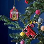 Ginger Ray Christmas Novelty Retro Juke Box & Boombox Hanging Tree Decorative Accessories 2 Pack