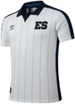 Umbro El Salvador 2024 Fourth Jersey - Represent Your Salvadorian Culture, Heat-Applied ES Badge, Official Licensed Product (US, Alpha, X-Large, Regular, Regular, White)