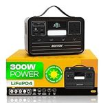 Portable Power Station 230Wh 300W 6-Port Outdoor Generator 1 AC UK PLUG Outlet PD 60W USB-C & A in & output, LiFePO4 Battery pack for Outdoors Picnic Fishing Travel Party Camping