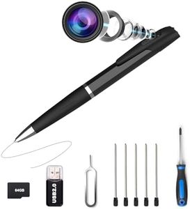 Hidden Camera, 64GB Spy Camera Pen with 1080P Ultra HD, Spy Hidden Camera with Video or Picture Taking, Loop Mode, Long Battery Life, Portable Body Cam for Business, Offices or Daily Use