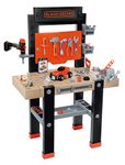 Smoby - Black and Decker Kids Centre Workbench, 92 piece Pretend play toy workbench with mechanical cordless screwdriver, car kit, tools, vice is suitable for children kids aged 3 yers and over