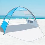 OutdoorMaster Beach Tent for 3 Person - Easy Setup and Portable Beach Shade Sun Shelter Canopy - Blue