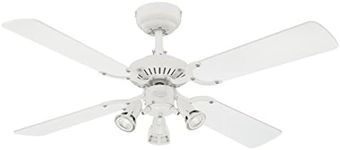 Westinghouse Lighting 72113 Princess Euro 105 cm White Indoor Ceiling Fan, Light Kit with Three Spotlights