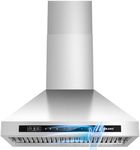 Wall Mount Range Hood 36 inch，Kitchen Hood in Stainless Steel With Ducted/Ductless Convertible,900 CFM Stove Hood with Voice/Gesture/Touch Control，4 Speed Exhaust Fan