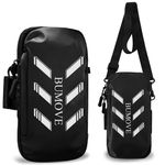BUMOVE Arm Band for iPhone 14 13 12 11 Pro Max, 14 Plus, XR, Samsung Galaxy S23 S22 S21 Ultra Plus Unisex Crossbody Cell Phone Purse Case Armband Bag (Black)