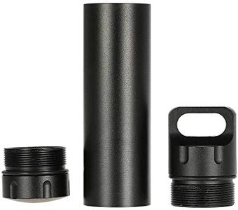 EKLOEN Military Level Portable Survival Waterproof Pill Container Outdoor Waterproof Capsule Seal Bottle Holder Case EDC Emergency Tool,CNC Machined Aluminum Bottle(Black)