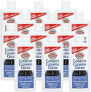 HOPE'S Cooktop Cleaning Cream, Fast Acting, No-Rinse Cooktop Cleaner for Glass Top Stoves, Polishes and Removes Burnt-on Stains Easily on Glass Ceramic Cooktops, 8 Fl Oz, Pack of 12