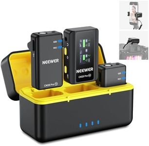 NEEWER CM28 PRO Drahtloses Lavalier Ansteckmikrofon System mit Ladekoffer 48KHz 16 Bit Unkomprimiertes Audio Rauschunterdrückung 4GB Speicher 9Std Aufnahme Kompatibel mit iPhone iPad Android Kamera PC